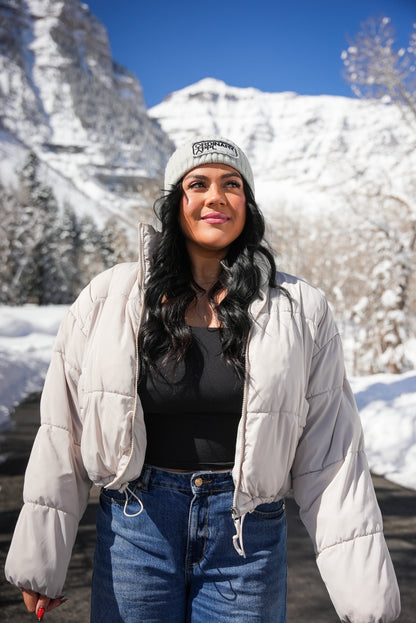 Grey Silk Lined Beanie